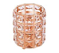 Tiardey Crystal Makeup Brush Holder Organizador Cejas Peine Cepillos Pluma Lápiz Vaso Contenedor Organizador de Almacenamiento de cosméticos (Oro Rosa)