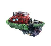 Tiardey Decoraciones de naufragio de simulación de Acuario Material de Resina de pecera Decoración de Barco Pirata, Adorno de Peces y camarones Habitan-A