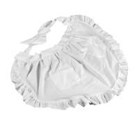Tiardey Delantales de Mujer Delantal de Camarera con Volantes y 2 Bolsillos Delantal de Cintura Blanco Delantal de Estilo Victoriano Adecuado para Cocina Restaurante Cafetería