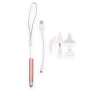 Tiardey Diamant Peinture Stylo Pointe Perceuse Stylo Avec Lumière 5D DIY Rechargeable Diamant Peinture Outil pour DIY Peinture Artisanat (Or Rose)