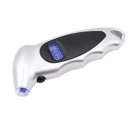 Tiardey Digital Tire Pressure Gauge, 150PSI 4 Setting for Cars, Trucks and Bicycles, Backlit LCD and Anti-Skid Grip - Silver