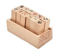 Tiardey - Juego de 12 Sellos de Goma de Madera para Diario con Caja de Madera - Amor + Matrimonio