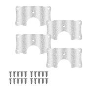 Tiardey - Juego de 4 placas de reparación de acero inoxidable con base de bisagra para gabinete pequeño, bisagras para fortalecer el kit de placa de reparación para proteger la puerta de madera