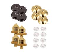 Tiardey Juego de 4 Puntas para Altavoces Soportes para Altavoces CD Audio Subwoofer Amplificador Giradiscos Aislamiento Pies Cono Aislador A Prueba de Golpes Traceless con Adhesivo de Doble Cara