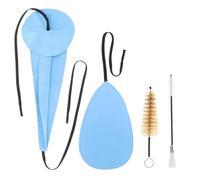 Tiardey Kit de Limpieza 4 en 1 para saxofón Paño de Limpieza para saxofón Alto Hisopo para Limpieza de tudel de saxofón Cepillo para Boquilla y Cepillo para Polvo Azul