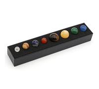 Tiardey Natural Gemstone 8 planetas con base planetas de escritorio hechos a mano Decoraciones para el hogar de cristal