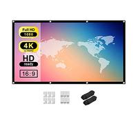 Tiardey Pantalla de proyector HD de 100 Pulgadas 16: 9 para Interiores, Exteriores, portátil, Pantalla Plegable,películas para Cine en casa, Compatible con proyección de Doble Cara, Cortina Suave