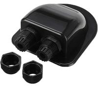 Tiardey Placa de Entrada de Cable de Conector ABS de Doble Orificio para Todos los Tipos de Cable de 5a10 mm,Apto para Paneles solares fotovoltaicos,RV,Caravana,Barco,Yates,Techo - Negro