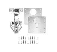 Tiardey Placa de reparación de bisagras para puerta de armario Kit de bisagras de fácil instalación para armario, cajón, ventana, placa de acero inoxidable, kit de accesorios de reparación