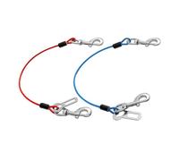 Tiardey Restricción para Perros para Coches 2 Piezas Cinturones de Seguridad para Perros con Cuerda de Acero Cable sujeción sin Masticar con Clips Dobles Accesorio de Pestillo