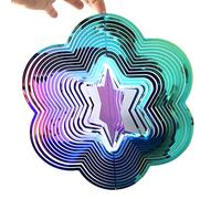 Tiardey - Spinner de Viento de Metal 3D Giratorio,Dise?o de Efecto de luz Que Fluye,Campanas de Viento,decoración del jardín del hogar,Regalo al Aire Libre,Brillante,Color,Estrella de Seis Puntas