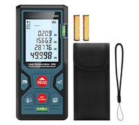 Tiardey Telémetro, LM50 50M Medidor de Distancia láser Digital con retroiluminación LCD M/In/Ft con múltiples Modos de medición como Pitágoras/mediciones de Distancia/área/Volumen