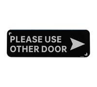 Tiardey Utilice Otra Puerta Derecha Señal de acrílico autoadhesiva para Puerta, Placas de Pared para Oficina, hogar, Negocio, señalización direccional Negra de 3 x 9 Pulgadas