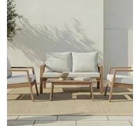 Tiare mesa de centro de jardín rectangular de madera maciza de acacia