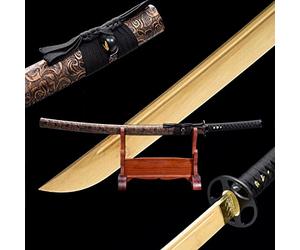 TIAYKO Espada samurái de Madera,Bokken Hecho a Mano,Proceso de fabricación Tradicional,Hoja de bambú Natural,Katana de Entrenamiento Japonesa para Cosplay,Regalos,Kendo,Iaido