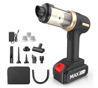 Tiazhan Aspirador de Mano, 21000 Pa/120W Aspirador Coche Potente, 7 en 1/USB Aspiradora Coche, con Batería Extraíble (10000 mAh), para la Limpieza de Automóviles, Hogares y Pelo de Mascotas,Oficina