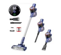 Tiazhan Aspiradora Sin Cable, 20Kpa/200W/50Min, 1,2 litros Capa Filtrante Lavable, Pantalla Animada Led y Cepillo Antienredos Mejorado, Aspirador de Pared Recargable para Polvo Fino, Pelo de Mascotas