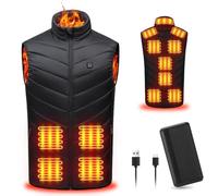Tiazhan Chaleco Calefactable, Beheizbare Weste con Powerbank/9 Zonas, Chaqueta Calefactable Ligera y Recargable, Chaqueta Calefactable Iteligente, para Hombre/Mujer