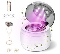 Tiazhan Limpiador Ultrasonidos Dental | 45 kHz con 4 Programas y Pantalla Digital Temporizadora | Limpieza Silenciosa de 360° para Brochas de Maquillaje, Gafas, Relojes y Dentaduras