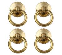 Tiazza 4 anillos de latón antiguo de estilo chino para armarios de cocina, armarios, cajones, muebles, herrajes de estilo retro (Oro)