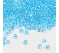 Tibaoffy Transparent Blue Colorful Beads Size 6/0 Crafts Glass Seed Beads 4mm for Jewelry Making (Total About 100g About 1200pcs)