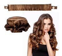 Tibapla 2 Piezas Rizador Pelo Sin Calor, Heatless Hair Curlers, Rizadores de Seda Sin Calor, Rulos Pelo para Dormir para Mujeres con Cabello Medio y Largo, Peinado Diy (Marrón)