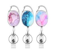 Tibapla Llavero Retráctil con Clip 3Pcs Llaveros Retráctiles con Cordón de Nylon Extensible Heavy Duty Llavero Retráctil Porta Tarjetas Colgante para Soporte de Tarjeta ID