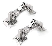 Tiberham Bisagras para puerta de armario, 170 grados, sin perforación, montaje en superficie de muebles, plegables, resistentes y de gran ángulo para puerta de armario de cocina (paquete de 2)