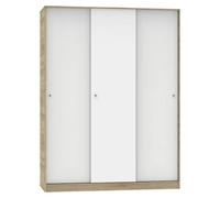 Tibet Armario de puertas correderas (L x An x Al: 55 x 150 x 200 cm, Blanco/Roble cambrian)