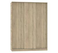 MUEBLES PITARCH Armario Grande Tibet con 3 Puertas Correderas Roble Cambrian, Blanco Mate o Roble y Blanco 150x200cm