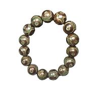 Tíbet Green Agate Dzi Bead Bangle Bracelet
