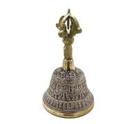 Tibetan Artisans - Campana Tingsha grande, latón, TTB-07, 7,5 x 13 cm, 275 g