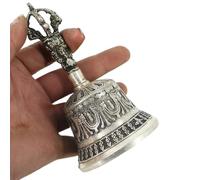 Tibetan Buddhist Meditation Bell and Dorje Set - Dharma Objects | Enlightenment Prayer Bell Vajra Dorje, Stainless Ornament for Meditation Prayer Reiki Clarity Home Decoration