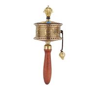 Tibetan Handheld Prayer Wheel, Rueda de mano con función Om Mani Padme Hum budista tibetano Mini rueda de mano con pergamino de mantra