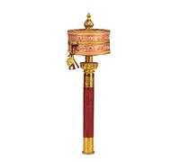 Tibetan Handheld Prayer Wheel, Rueda tibetana de mano con mango de madera for rezar, bendecir, relajarse y hacer yoga