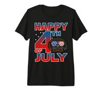 Tibetan Mastiff Dog American Flag Sunglasses Happy 4th July Camiseta Premium