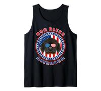 Tibetan Mastiff Dog Bless America Flag Patriotic 4th of July Camiseta sin Mangas
