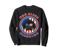 Tibetan Mastiff Dog Bless America Flag Patriotic 4th of July Sudadera