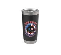 Tibetan Mastiff Dog Bless America Flag Patriotic 4th Of July Vaso térmico de acero inoxidable de doble pared