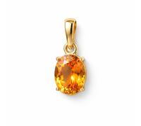 Tibetan Silver Colgante Charm de Plata de Ley 925 Chapado en Oro con Citrino Natural Piedra Pequeña 7 x 9 mm
