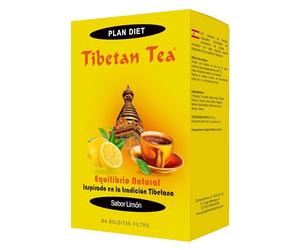 Tibetan Tea Sabor Limón - Infusión de Hierbas - 84 bolsitas. Té Verde Tibetano, Frángula, Malva hoja, Manzanilla, Hibisco, Hinojo, Anís
