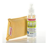 Tibhar Juego de limpieza de tenis de mesa | Limpiador de revestimiento Grip con esponja combinada | Set de cuidado de revestimientos | Spray de revestimiento | Pumpspray | 125 ml