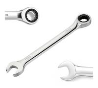 TIBOO DAY Llave de carraca combinada de 17 mm, CR-V 90 dientes | Ángulo de giro pequeño de 4°, llave de combinación de 12 cantos Movimiento preciso para espacios de trabajo estrechos