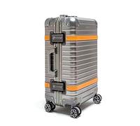 TIBROMTACK Maletas de mano de titanio aprobadas por aerolíneas de 20 pulgadas con ruedas, diseño de lujo, ruedas giratorias, carcasa rígida de metal Titan con bloqueo TSA