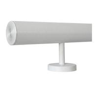 TIBU Pasamanos de acero inoxidable Ø42,4 cm, blanco, 30-600 cm, pasamanos de pared, escalera recta soporte de acero inoxidable, variante longitud 570 cm con 6 soportes y tapa recta