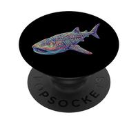 Tiburón Ballena Colorido Acuarela Buceador PopSockets PopGrip Adhesivo