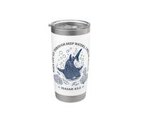 Tiburón ballena Isaías 43:2 Deep Waters Faith Vaso térmico de acero inoxidable de doble pared