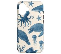Tiburón ballena nadando en el mar del océano con diseño de arrecife Carcasa para iPhone 16