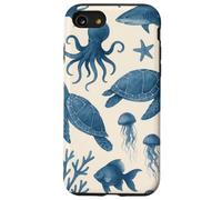 Tiburón ballena nadando en el mar del océano con diseño de arrecife Carcasa para iPhone SE (2020) / 7 / 8