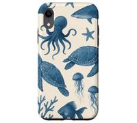 Tiburón ballena nadando en el mar del océano con diseño de arrecife Carcasa para iPhone XR
